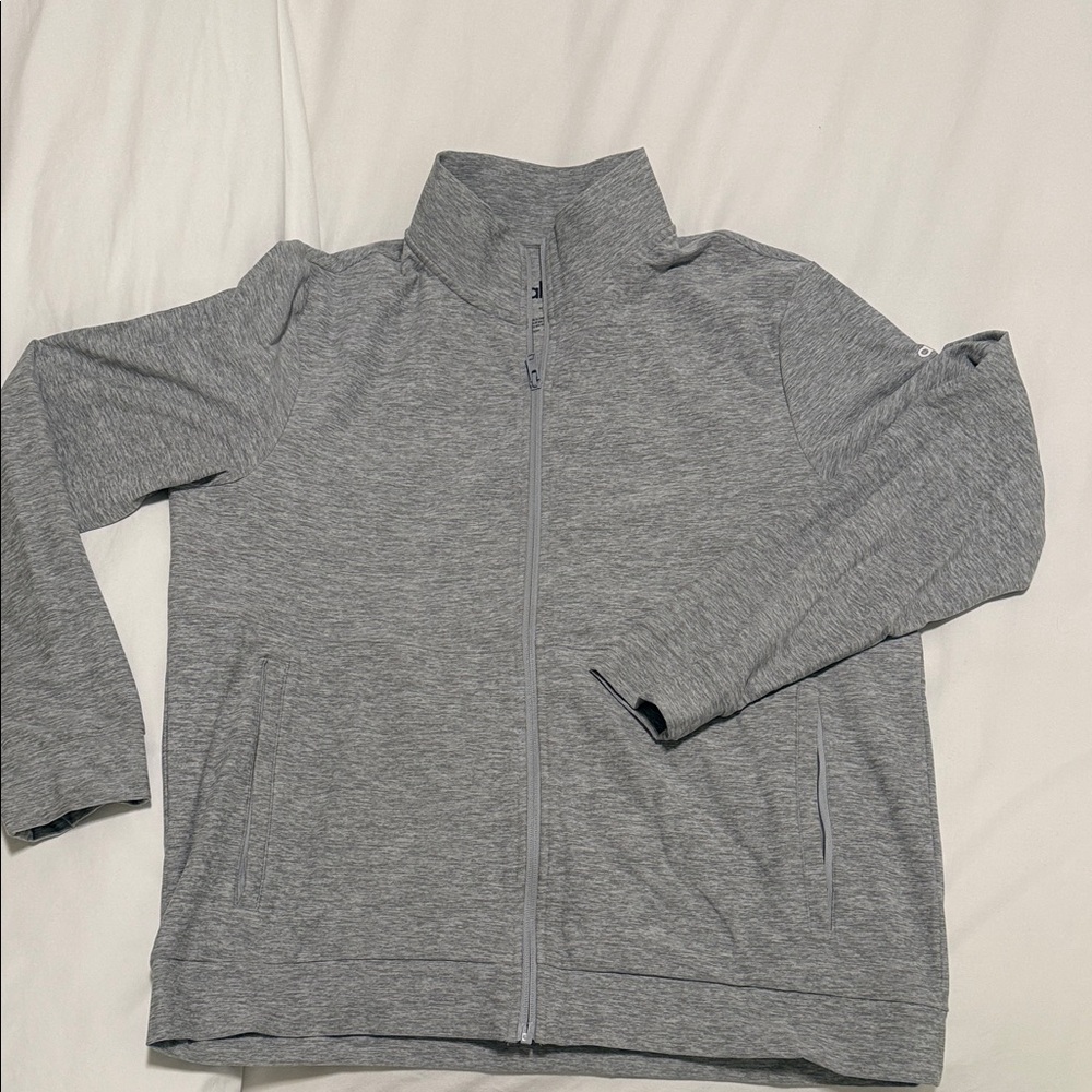 ALO meduim Yoga Light Gray Zip-Up Jacket